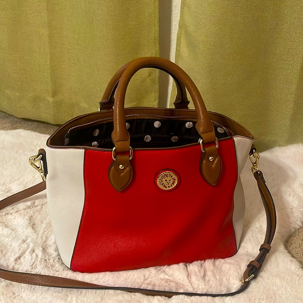 Brand New Anne Klein Red and White Purse - Picture 1 of 8